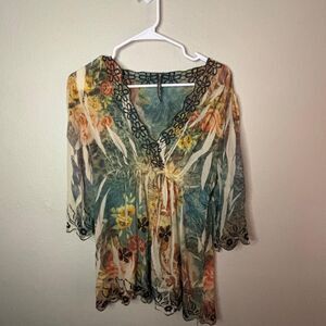Sienna Rose Boho Sheer Tunic Dress